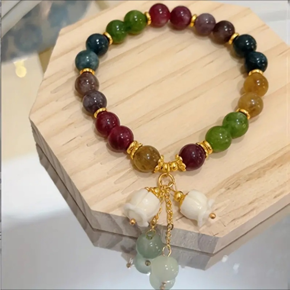 Rainbow tourmaline bracelet - Picture 3 of 4